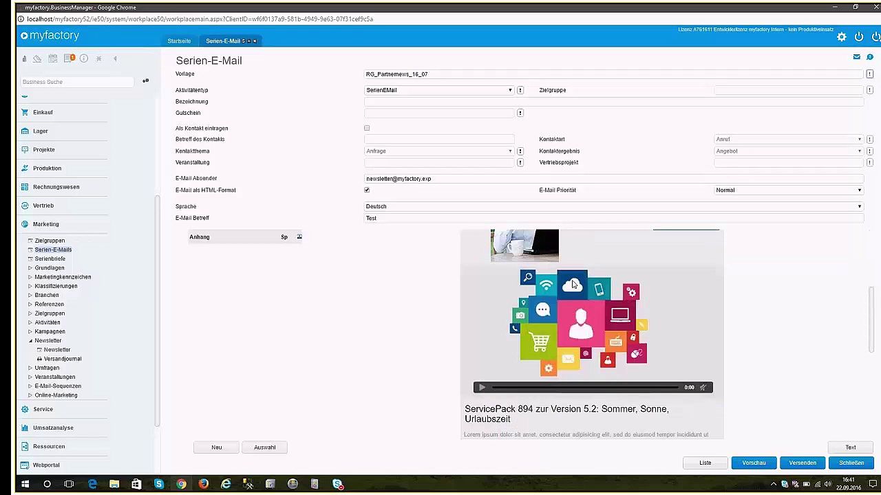 Webinar CRM "Marketing Newsletter, Serien E Mail, etc"